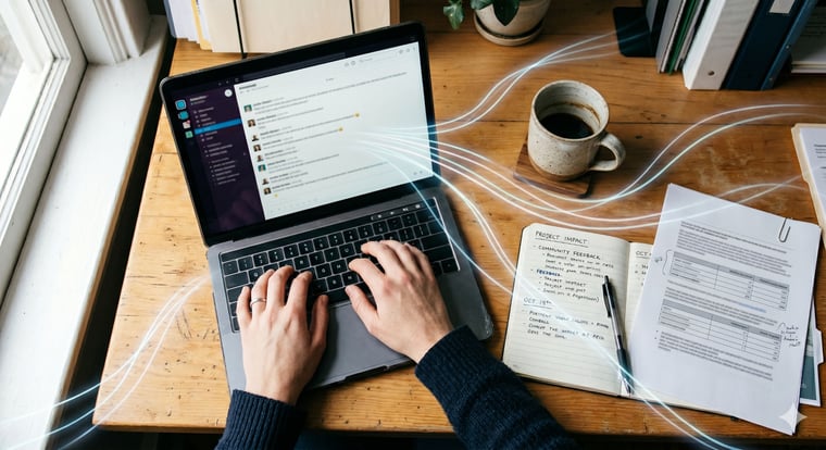 A non-profit worker chatting with AI